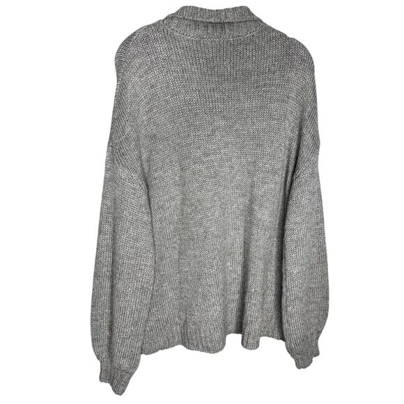 Reformation Belvedere Oversized Sweater Size Small Gray Baby Alpaca Collared - Picture 8 of 8